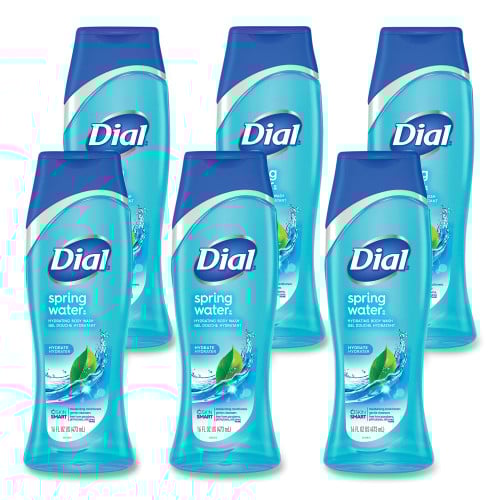 Dial Spring Water Body Wash, Spring Water Scent, 16 oz, 6/Carton