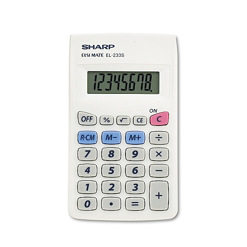Sharp EL233SB Pocket Calculator, 8-Digit LCD