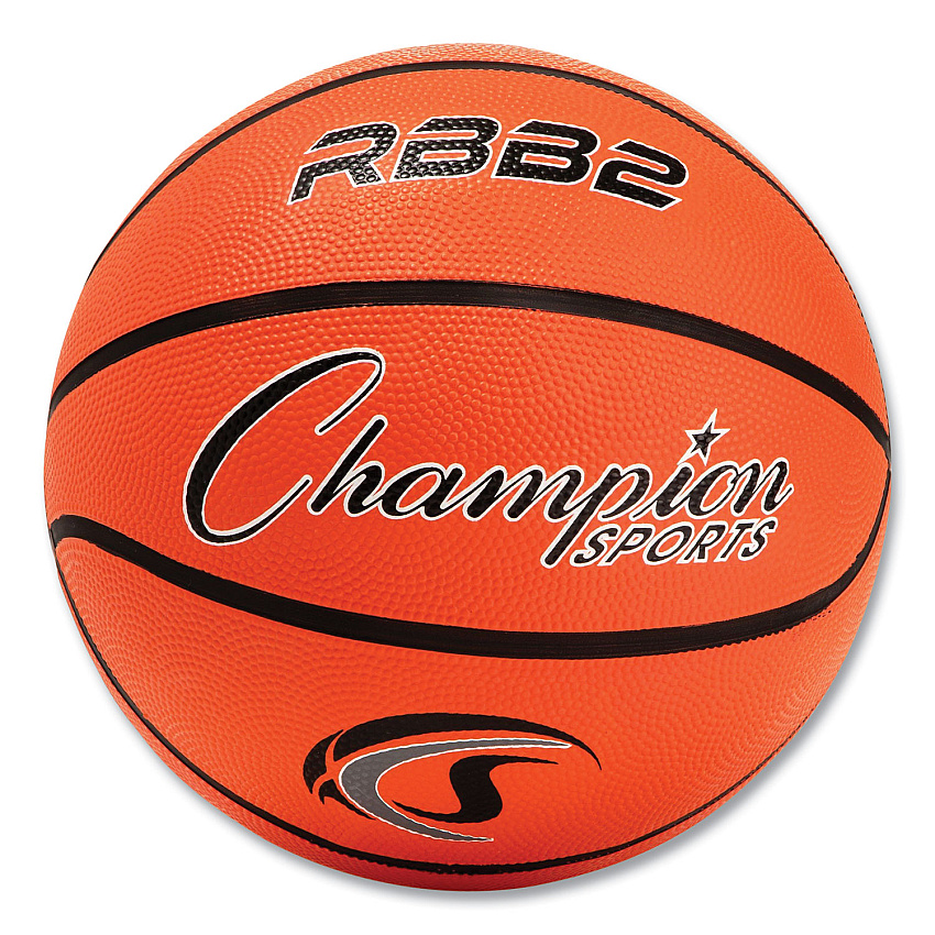Champion Sports Rubber Sports Ball, For Basketball, No. 5 Size, Junior Size, Orange (RBB2)