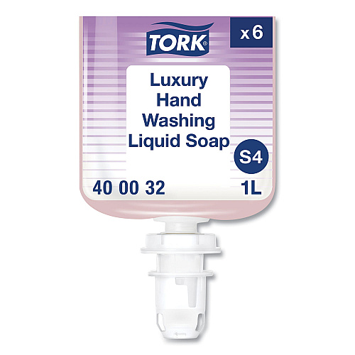 Tork Luxury Liquid Soap Refill, Soft Rose Scent, 1 L, 6/Carton (400032)