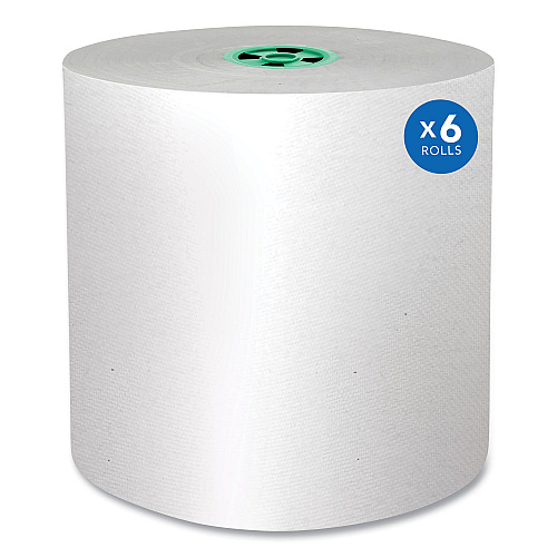 Pro Hard Roll Paper Towels with Absorbency Pockets, for Scott Pro Dispenser, Green Core Only, 1-Ply, 7.5" x 900 ft,6 Rolls/CT (43961)
