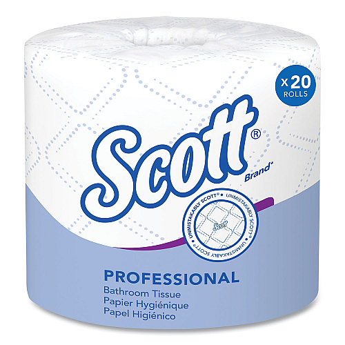 Scott Essential Standard Roll Bathroom Tissue for Business, Septic Safe, Convenience Carton, 2-Ply, White, 550/Roll, 20 Rolls/CT (13607)