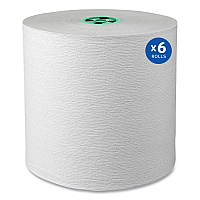 Kleenex Hard Roll Paper Towels with Premium Absorbency Pockets with Colored Core, Green Core, 1-Ply, 7.5" x 700 ft, White, 6 Rolls/CT (25630)