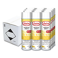 Claire Spray Q Disinfectant, Lemon Scent, 17 oz Aerosol Spray, Dozen (1002)