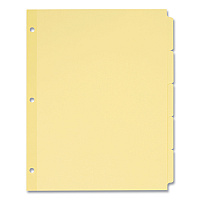 Avery Write and Erase Plain-Tab Paper Dividers, 5-Tab, 11 x 8.5, Buff, 36 Sets (11501)