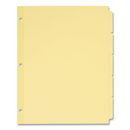 Avery Write and Erase Plain-Tab Paper Dividers, 5-Tab, 11 x 8.5, Buff, 36 Sets (11501)