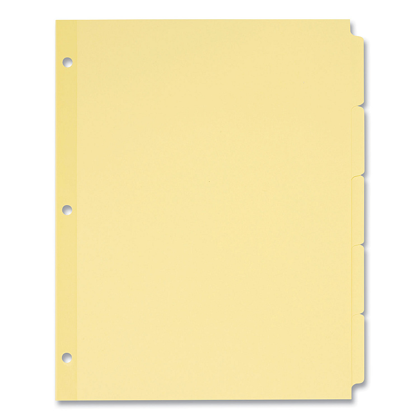 Avery Write and Erase Plain-Tab Paper Dividers, 5-Tab, 11 x 8.5, Buff, 36 Sets (11501)