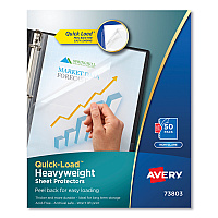 Avery Quick Top and Side Loading Sheet Protectors, Letter, Non-Glare, 50/Box (73803)