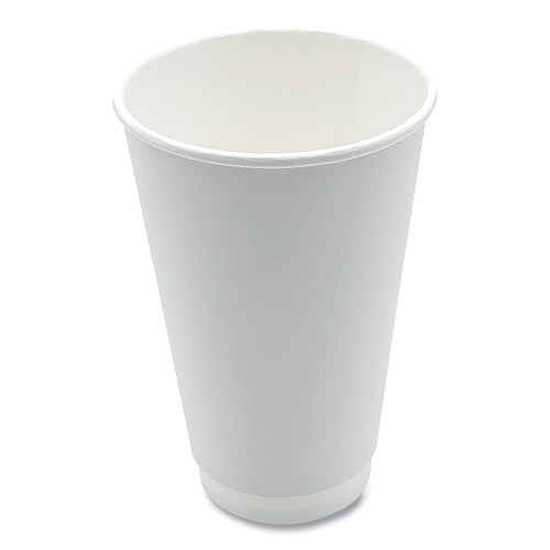 Boardwalk Paper Hot Cups, Double-Walled, 16 oz, White, 25/Pack (BWKDW16HCUPPK)