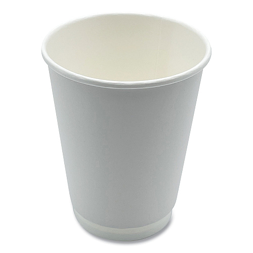 Boardwalk Paper Hot Cups, Double-Walled, 12 oz, White, 25/Pack (BWKDW12HCUPPK)