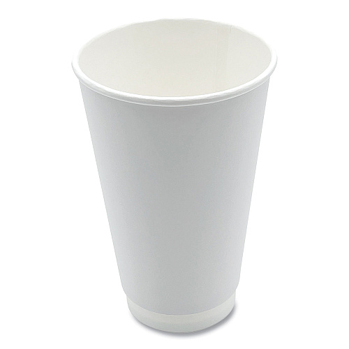 Boardwalk Paper Hot Cups, Double-Walled, 16 oz, White, 500/Carton (BWKDW16HCUP)
