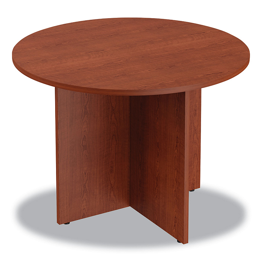 Alera Valencia Round Conference Table with Legs, 42" Diameter x 29.5h, Medium Cherry (ALEVA7142MC)