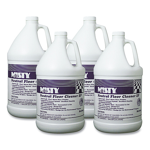 Misty Neutral Floor Cleaner EP, Lemon, 1 gal Bottle, 4/Carton (1033704)