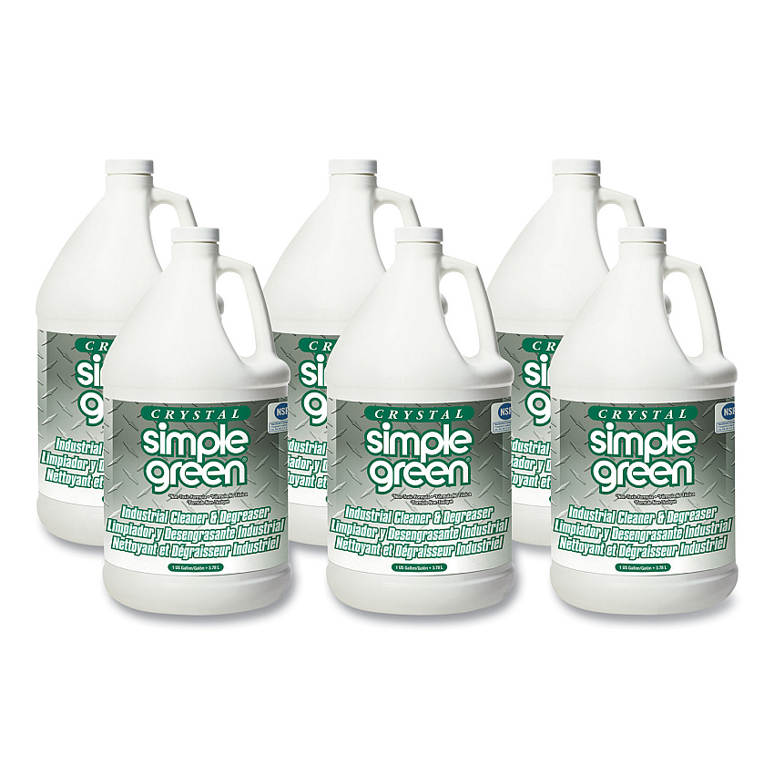 simple green Crystal Industrial Cleaner/Degreaser, 1 gal Bottle, 6/Carton (19128)