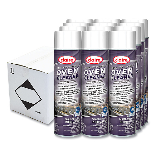 Claire Heavy Duty Foaming Oven Cleaner, 20 oz Aerosol Spray, 12/Carton (824)