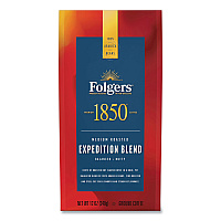 1850 Coffee, Expedition Blend, Medium Roast, Ground, 12 oz Bag (60514EA)