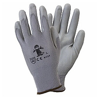 Proworks Foam Coated, 13-gauge, Nylon Stretch Knit Gloves, Industrial Work Gloves With Form-fitting Comfort, Smooth, Polyurethane-coating, Long-lasting Protection, 2-tone Gray, Med, Bag Of 12, 12 Pairs (GNPU-MD-4-GY-GY)