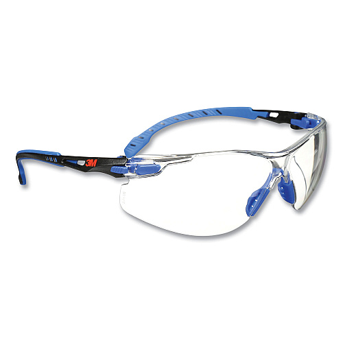 3M Solus 1000 Series Safety Glasses, Blue Plastic Frame, Clear Polycarbonate Lens (S1101SGAF)