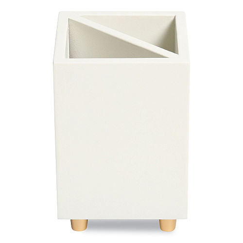 U Brands Juliet Pencil Cup, 3"w x 3"d x 4"h, White (3466U0312)