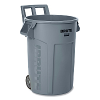 Rubbermaid Commercial Vented Wheeled BRUTE Container, 32 gal, Plastic, Gray (2179403)