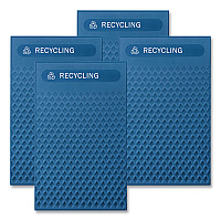 Large Prelabeled Recycled Waste Panels for Tailor and Landmark Series Containers, 20.72" x 0.5" x 34.33", Blue, 4/Carton