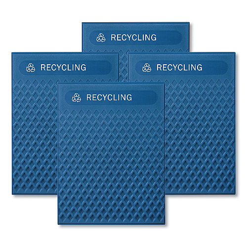Medium Prelabeled Recycled Waste Panels for Tailor and Landmark Series Containers, 20.72" x 0.5" x 27.95", Blue, 4/Carton