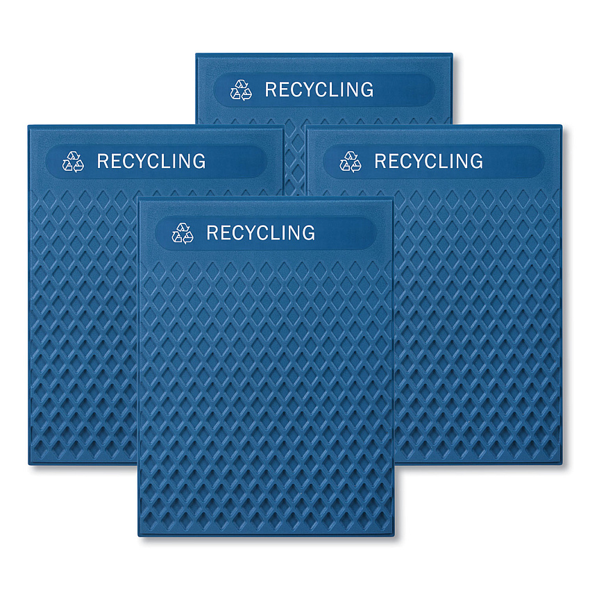 Medium Prelabeled Recycled Waste Panels for Tailor and Landmark Series Containers, 20.72" x 0.5" x 27.95", Blue, 4/Carton
