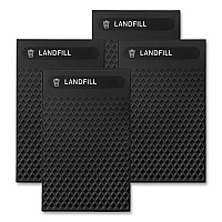 Large Prelabeled Landfill Waste Panels for Tailor and Landmark Series Containers 20.72" x 0.5" x 34.33", Black, 4/Carton