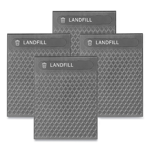 Medium Prelabeled Landfill Waste Panels for Tailor and Landmark Series Containers, 20.72" x 0.5" x 27.95", Black, 4/Carton