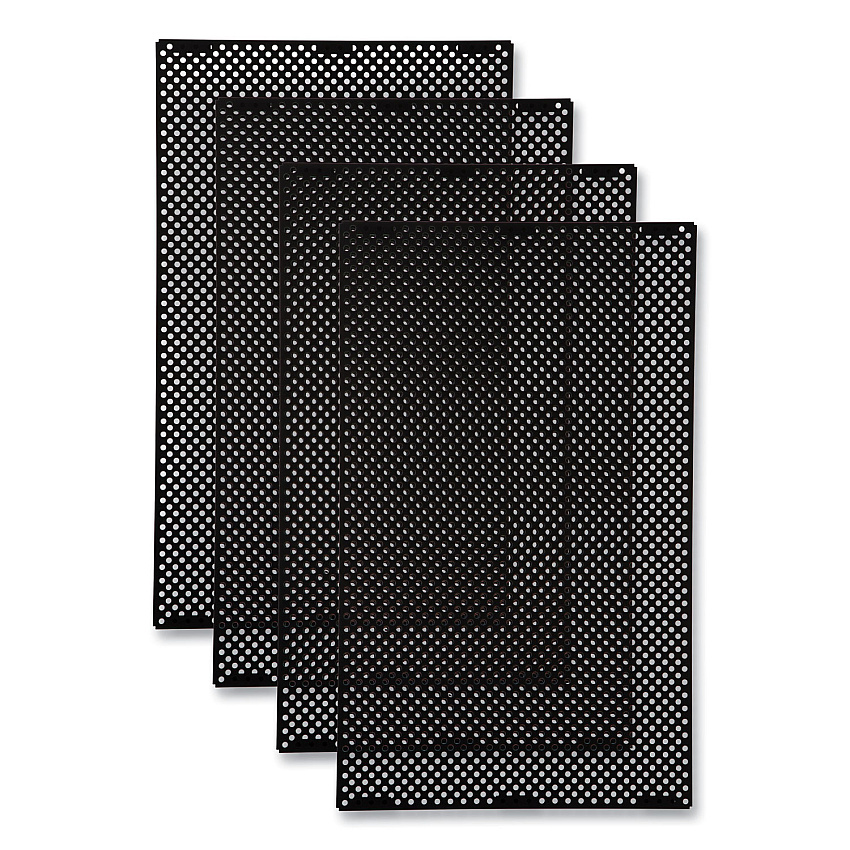 Large General Purpose Perforated Panels for Tailor and Landmark Series Containers, 20.72" x 0.5" x 34.33", Black, 4/Carton