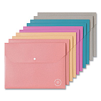 U Brands U-Eco Document Holder, 0.59" Expansion, 1 Section, Snap Button Closure, Letter Size, Assorted Colors, 10/Pack (6601U0112)