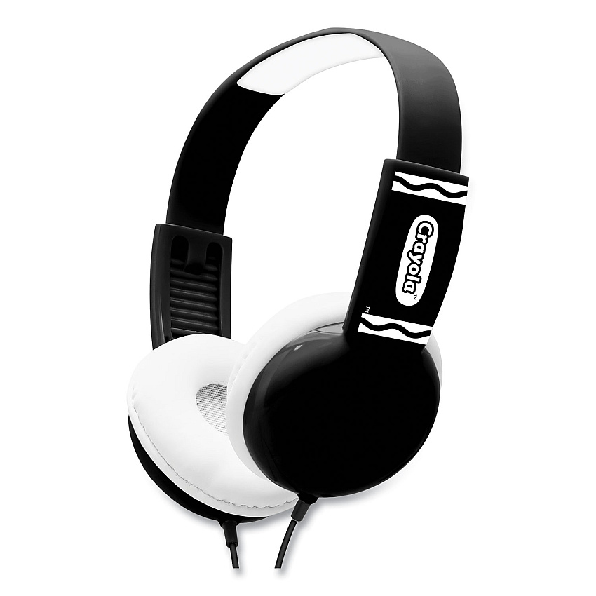 Crayola Cheer Wired Headphones, Black/White (CHPM510K)