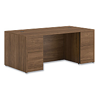 HON 10500 Series Double Full-Height Pedestal Desk, Left: Box/Box/File, Right: File/File, 72" x 36" x 29.5", Pinnacle (105890PINC)