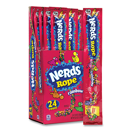 Nestle Nerds Rope Candy, Fruity, 0.92 oz Individually Wrapped, 24/Carton (22002136)