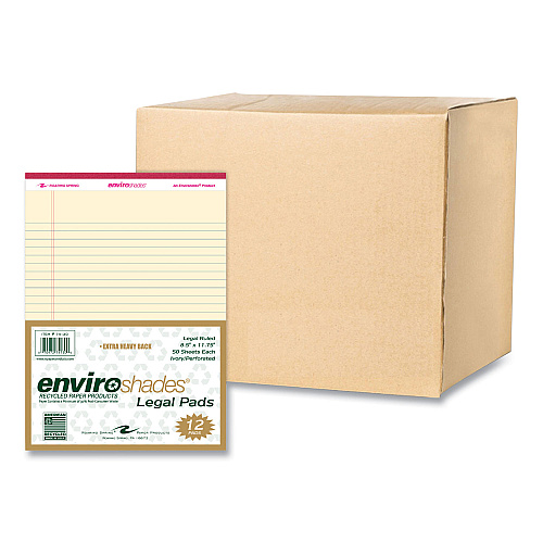 Roaring Spring Enviroshades Legal Notepads, 50 Ivory 8.5 x 11.75 Sheets, 72 Notepads/Carton (74130CS)