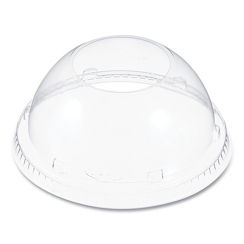 SOLO Cappuccino Dome Sipper Lids, Fits 30 oz to 32 oz Hot Cups, Plastic, Clear, 50/Pack, 20 Packs/Carton (20LCDH)