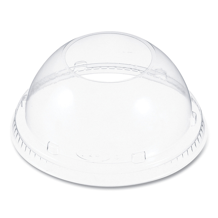 SOLO Cappuccino Dome Sipper Lids, Fits 30 oz to 32 oz Hot Cups, Plastic, Clear, 50/Pack, 20 Packs/Carton (20LCDH)