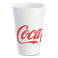 Dart Coca-Cola Foam Cups, 32 oz, White/Red, 25/Bag, 20 Bags/Carton (32TJ32C)