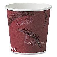 SOLO Single-Sided Poly Paper Hot Cups, 4 oz, Bistro Design, 50/Pack, 20 Pack/Carton (374SI)