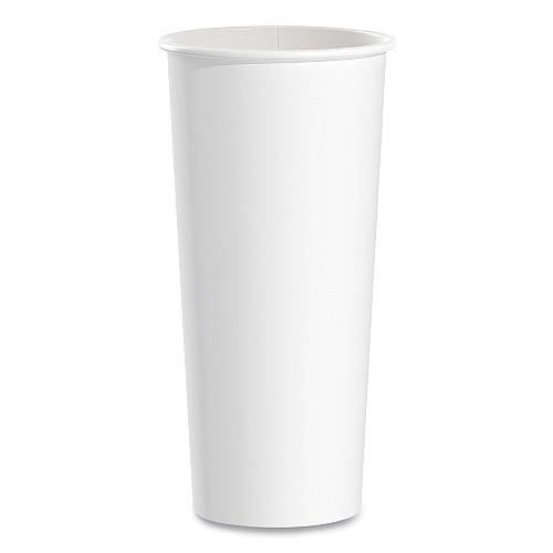 Single-sided Poly Paper Hot Cups, 24 Oz, White, 25/bag, 20 Bags/carton