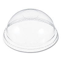 Dart Plastic Dome Lid, No-Hole, Fits 9 oz to 22 oz Cups, Clear, 100/Sleeve, 10 Sleeves/Carton (DNR662)