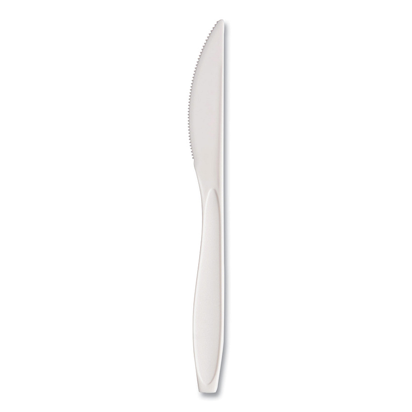 SOLO Reliance Mediumweight Cutlery, Standard Size, Knife, Bulk, White, 1,000/Carton (RSWK)