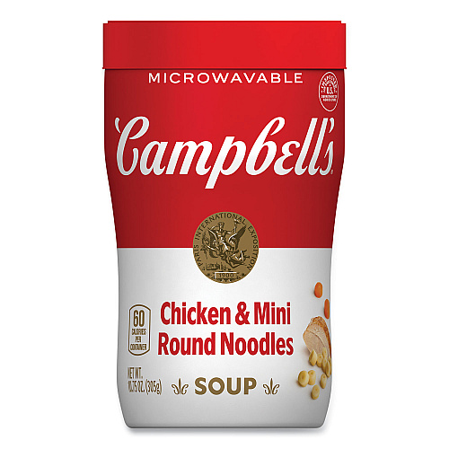 Campbells Soup On The Go Chicken with Mini Noodles, 10.75 oz Cup, 8/Carton (35100007)