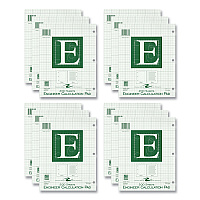 Roaring Spring Engineer Pad, (0.5" Margins), Quad Rule (5 sq/in, 1 sq/in), 200 Light Green 8.5 x 11 Sheets/Pad, 12/Carton (95389CS)