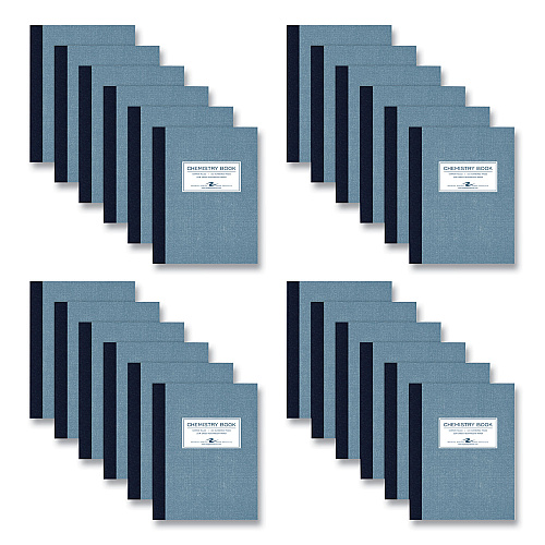 Roaring Spring Lab and Science Chemistry Notebook, Narrow Rule, Blue Cover, (60) 9.25 x 7.5 Sheets, 24/Carton (77571CS)