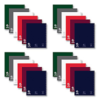 Roaring Spring Lefty Notebook, 1 Subject, College Rule, Randomly Assorted Cover Color, (200) 11 x 8.5 Sheets, 24/Carton (11096CS)
