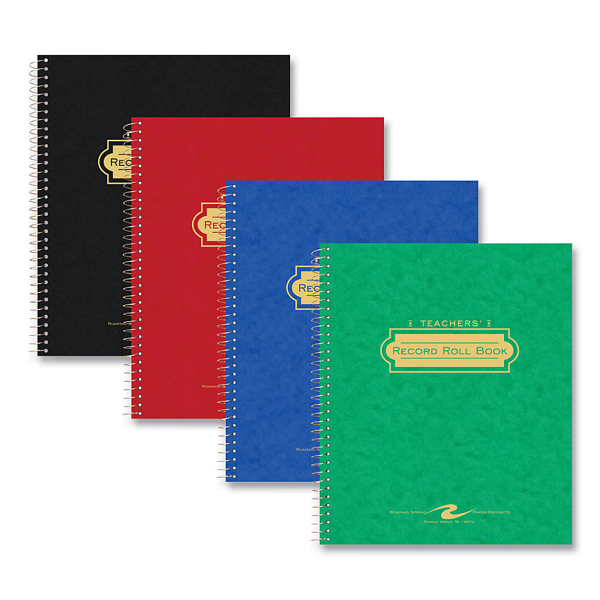 Roaring Spring Teacher's Record and Roll Book, 11 x 8.5, Randomly Assorted Cover Colors, 24/Carton (72900CS)