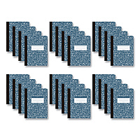 Roaring Spring Hardcover Marble Composition Book, Unruled, Blue Marble Cover, (100) 9.75 x 7.5 Sheets, 24/Carton (77261CS)