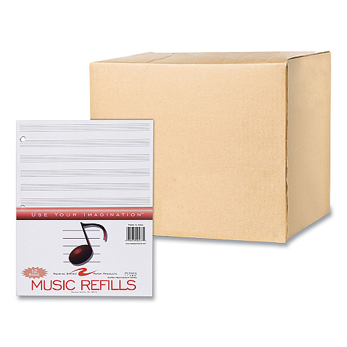 Roaring Spring Music Filler Paper, 3-Hole Punched, 8.5 x 11, Music Transcription Format, 20 Sheets/Pack, 24 Packs/Carton (20177CS)