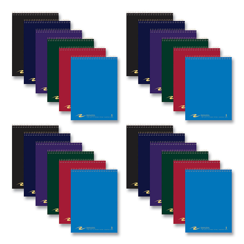 Roaring Spring Flipper Subject Wirebound Notebook, 1-Subject, Assorted Cover Colors, (80) 8.5 x 11.5 Sheets, 24/Carton (11186CS)